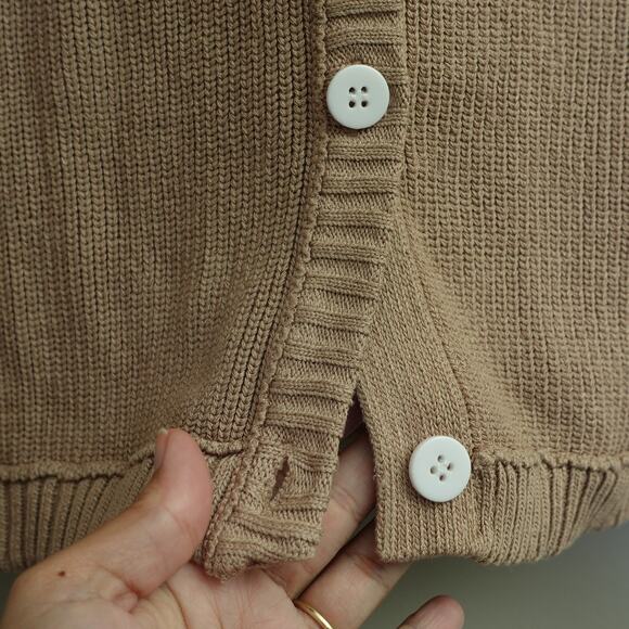 NWT Fashion Womens Ribbed Cardigan Sweater Viscose Button Front Brown Size S - Picture 4 of 6